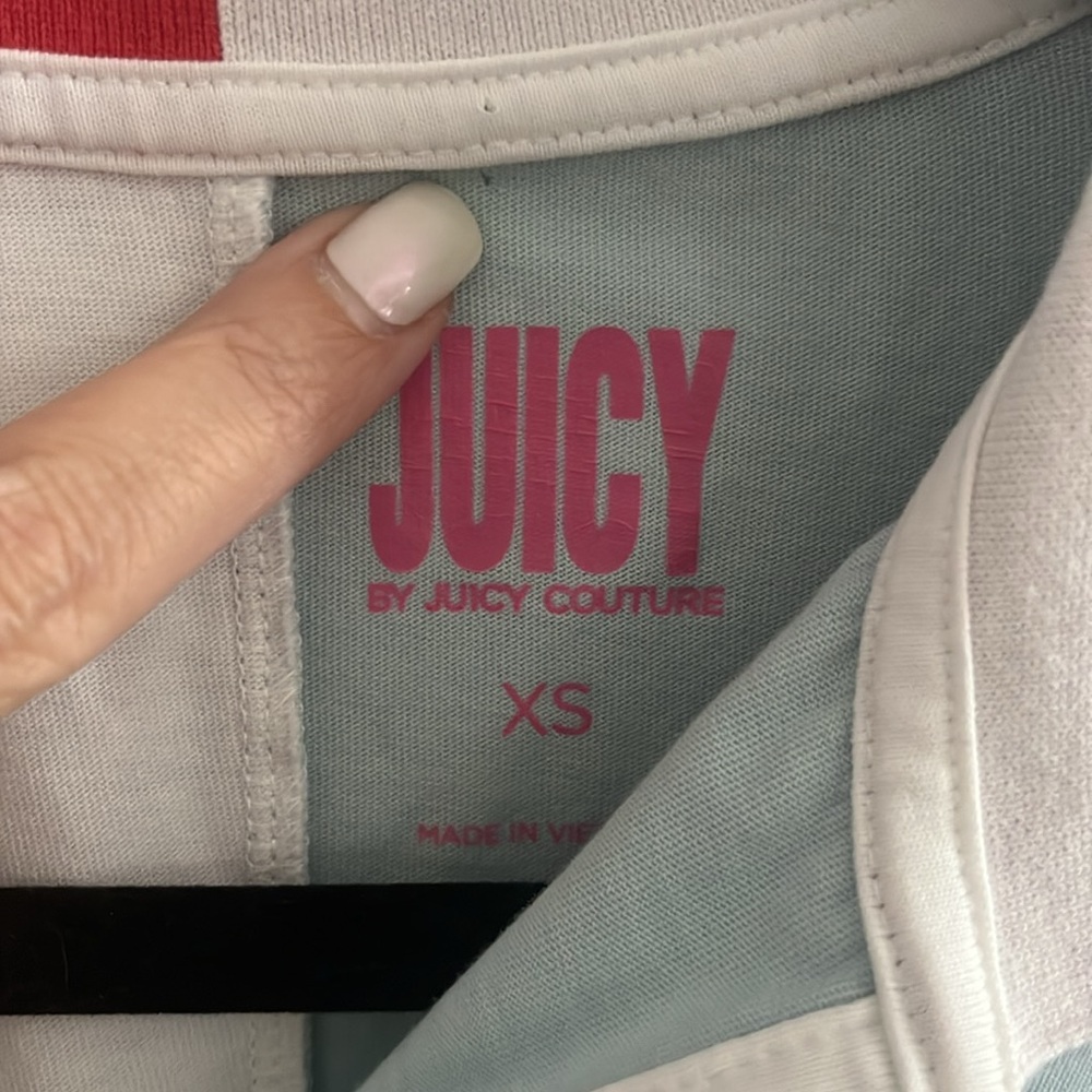 Juicy Couture Women's 2 Tone L/Sleeve Rugby Graphic Oversized T-Shirt XS - Picture 3 of 4